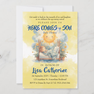 Invitation Voici le Baby shower du Fils