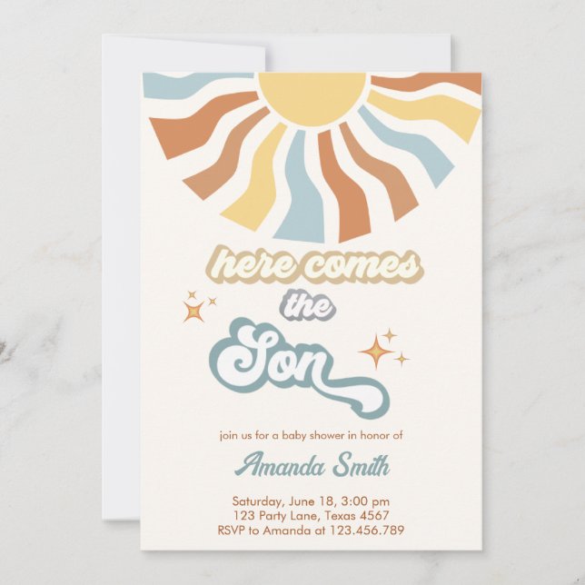 Invitation Voici le Baby shower du Fils (Devant)