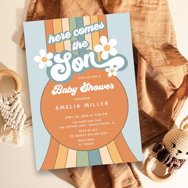 Invitation Voici Le Baby shower Fils (Créateur téléchargé)