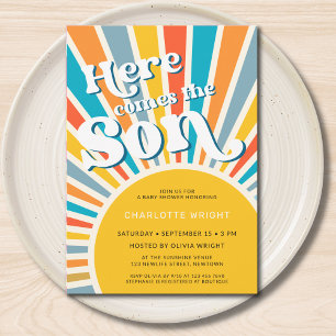 Invitation Voici Le Baby shower Fils