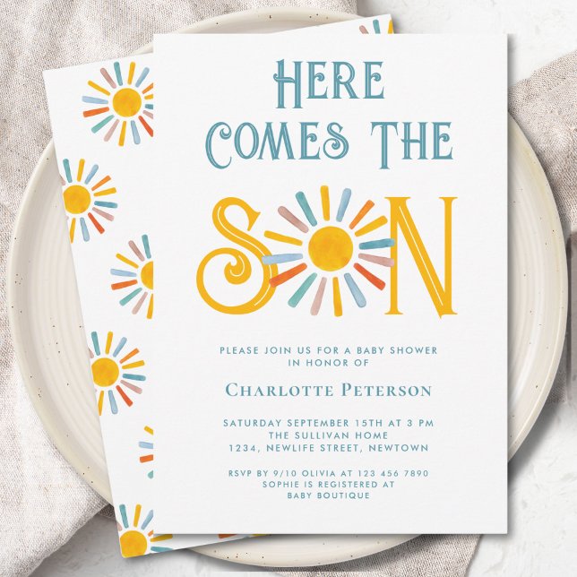 Invitation Voici Le Baby shower Fils (Créateur téléchargé)