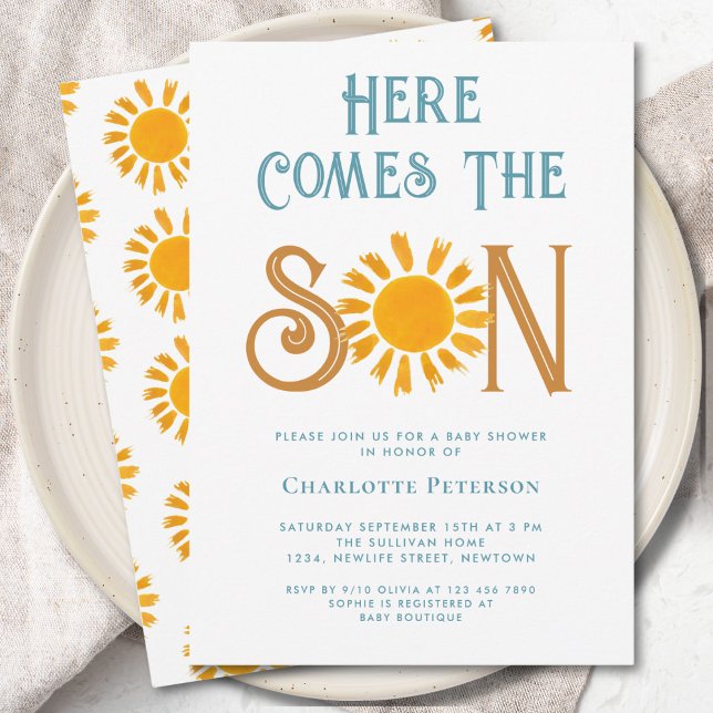 Invitation Voici Le Baby shower Fils (Créateur téléchargé)