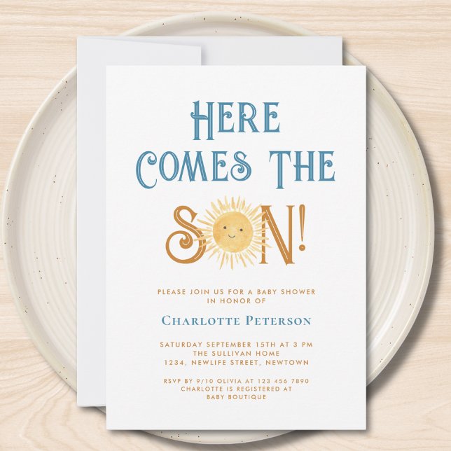 Invitation Voici Le Baby shower Fils (Créateur téléchargé)