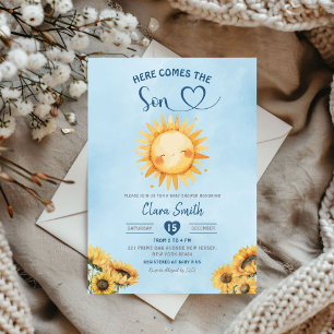 Invitation Voici Le Baby shower Fils Boy