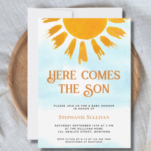 Invitation Voici le Baby shower Fils Boys (Créateur téléchargé)