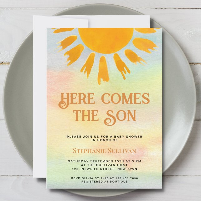 Invitation Voici le Baby shower Fils Boys (Créateur téléchargé)