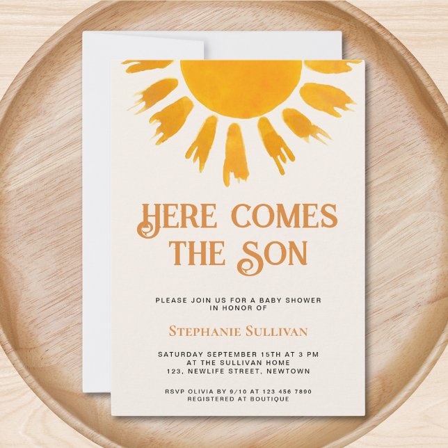 Invitation Voici le Baby shower Fils Boys (Créateur téléchargé)