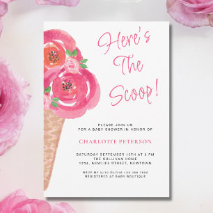Invitation Voici le Baby shower Scoop Girls
