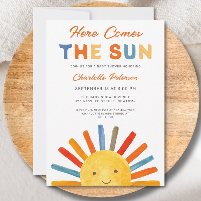 Invitation Voici le Baby shower Soleil (Créateur téléchargé)