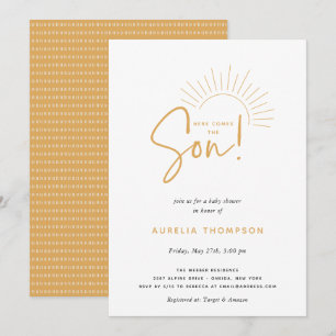 Invitation Voici Le Baby shower Soleil Son Boho