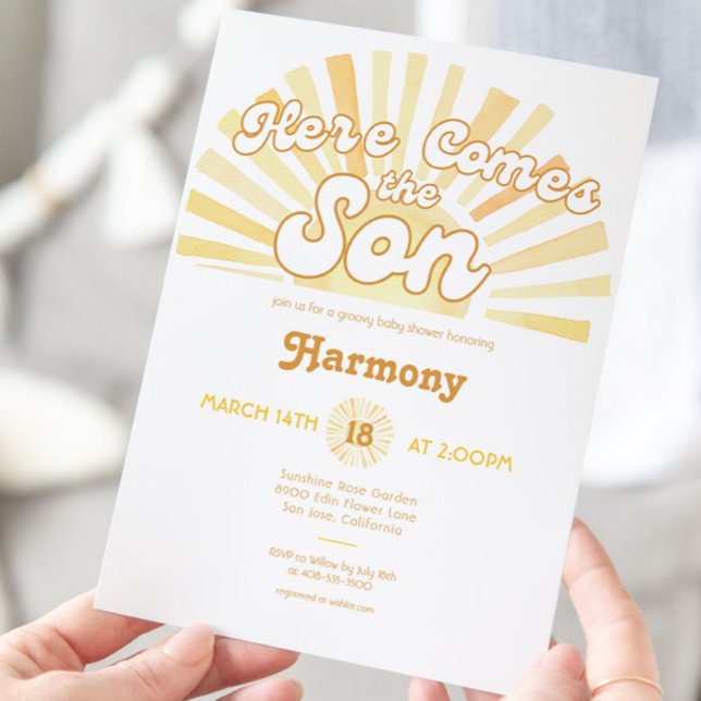 Invitation Voici le Baby shower Son Sunshine (Créateur téléchargé)