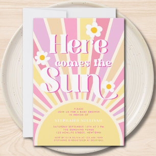 Invitation Voici Le Baby shower Sun Girl