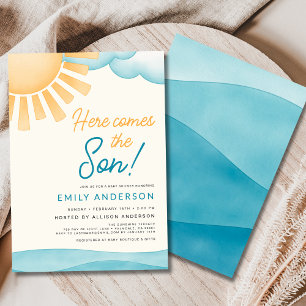 Invitation Voici le Fils Baby Boy Shower