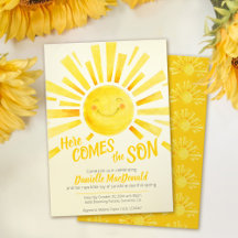 Voici le fils le soleil jaune baby shower