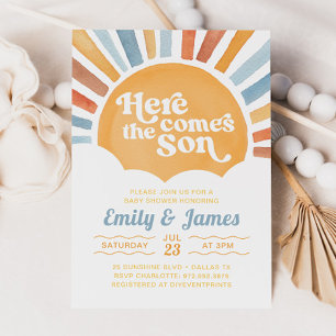 Invitation Voici Le Fils Que Tu Es Mon Baby shower Soleil