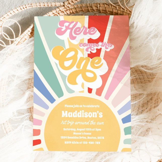 Invitation Voici Le One Boho Sunshine 1er anniversaire (Créateur téléchargé)