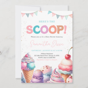 Invitation Voici le Scoop C'est un Baby shower de fille