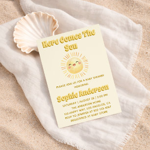 Invitation Voici le Soleil Baby Shower Yellow Sunshine