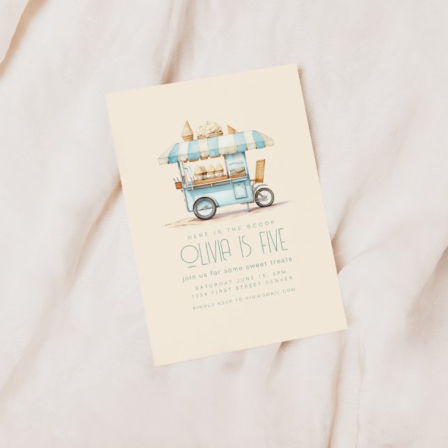 Invitation Voici L'Invitation Anniversaire De La Crème De Gla (Créateur téléchargé)