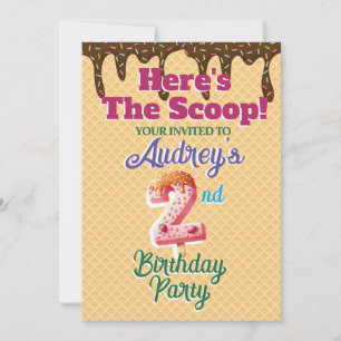 Invitation Voici l'invitation Cône Gaufrette Here's the Scoop