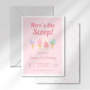 Invitation Voici l'invitation d'anniversaire de glace Here's