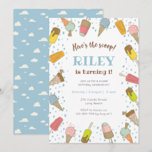 Invitation Voici l'invitation d'anniversaire de la crème glac