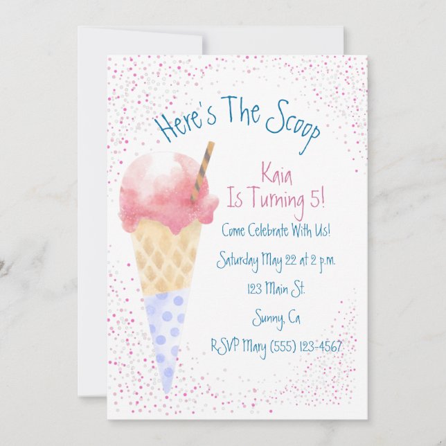 Invitation Voici l'invitation d'anniversaire Scoop (Devant)
