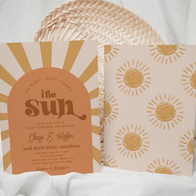 Invitation Voici L'Invitation De Baby shower Sun Co-Ed (Créateur téléchargé)