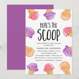 Invitation Voici l'invitation du Baby shower de glace Scoop I