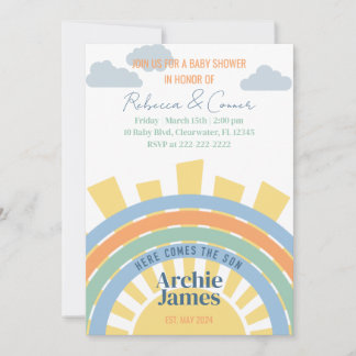 Invitation Voici l'invitation du Baby shower Fils