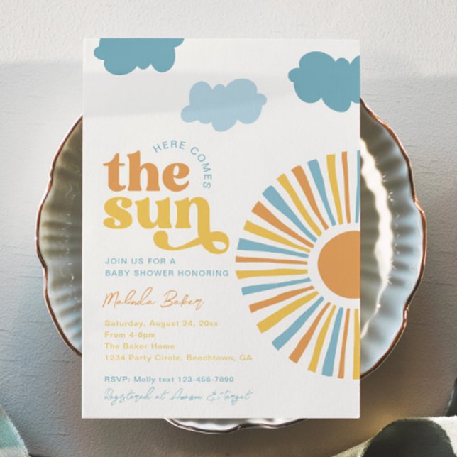 Invitation Voici L'Invitation Du Baby shower Soleil (Créateur téléchargé)