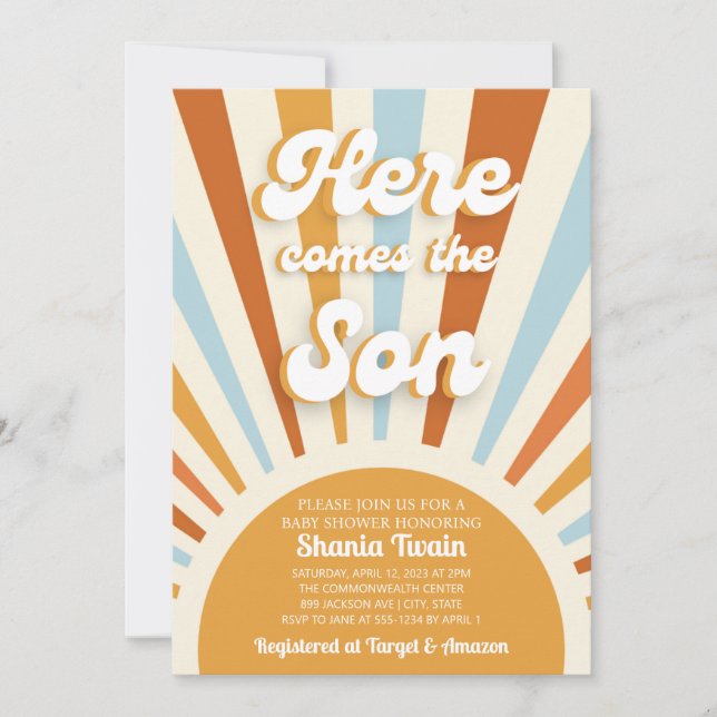 Invitation Voici L'Invitation Du Fils Baby shower (Devant)