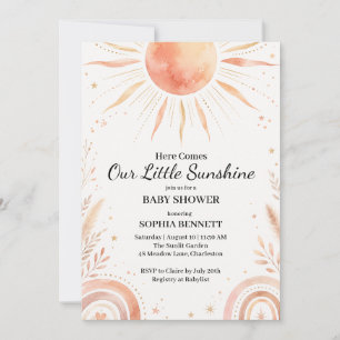 Invitation Voici notre petite baby shower Sunshine