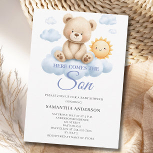 Invitation Voici que vient le fils Baby Shower