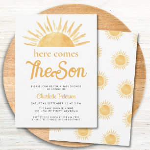 Invitation Voici venir le fils Baby Shower