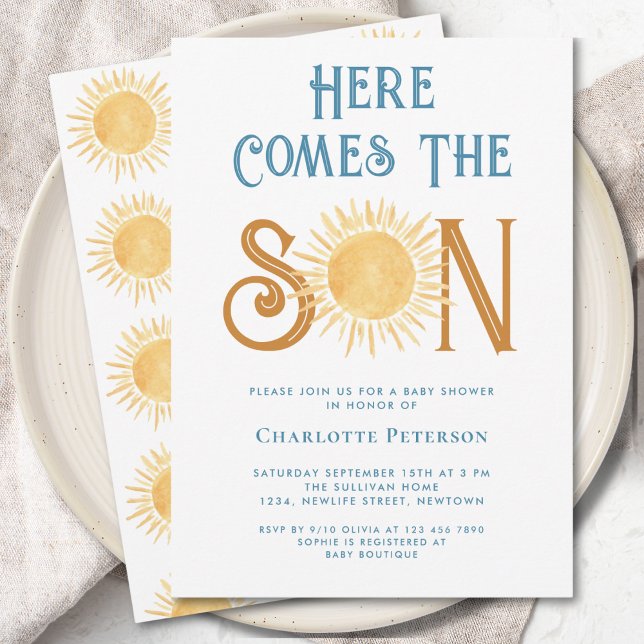Invitation Voici venir le fils Baby Shower  (Créateur téléchargé)