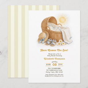 Invitation Voici venir le fils ! Baby Shower pour garçon Suns