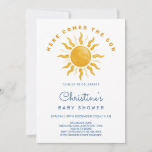 Invitation Voici venir le fils bébé garçon shower