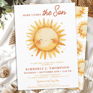 Invitation Voici venir le fils Garçon de soleil adorable Baby