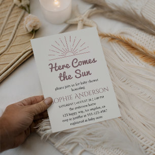 Invitation Voici venir le soleil Élégante Baby Shower de sole