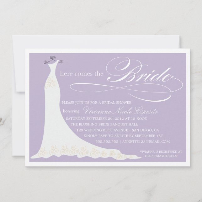INVITATION VOICI VENIR L'INVITATION DE FÊTE DE LA MARIÉE DE (Devant)