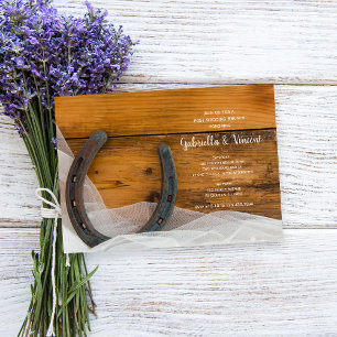 Invitation Voile de fer à cheval Barn occidental Petit déjeun