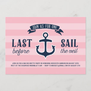 Invitation Voile dernière   Bachelorette Nautique
