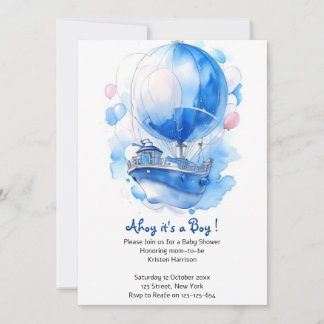 Invitation Voile en Parenthos : Baby shower de garçons nautiq