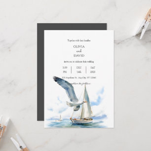 Invitation Voilier Croisière Avec Mariage Océan Seagull