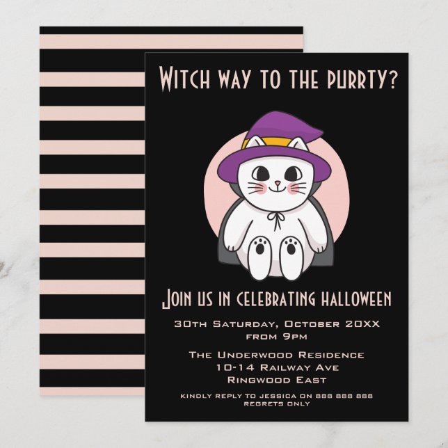 INVITATION VOIR LE PARTI HALLOWEEN (Devant / Derrière)