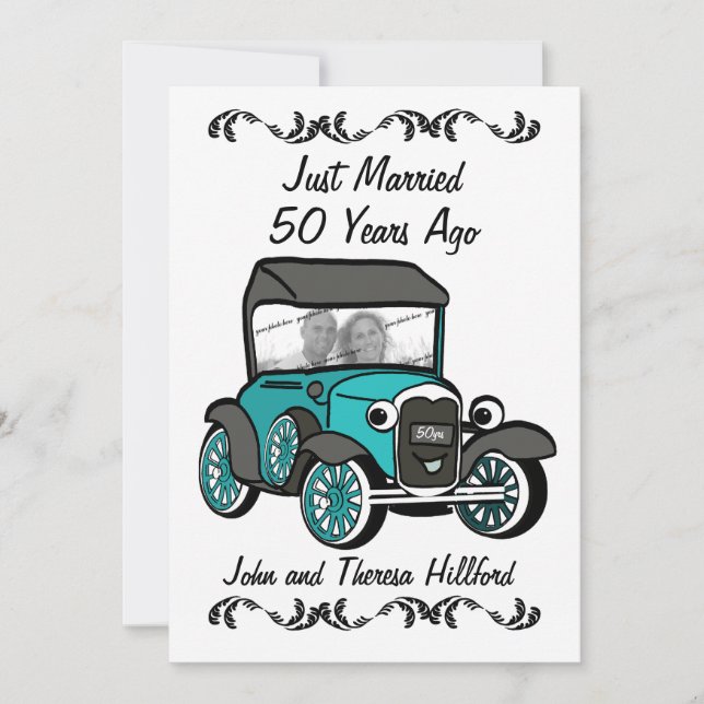Invitation Voiture ancienne 50e anniversaire (Devant)