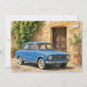 Invitation Voiture Ancienne dans une Rue Rustique