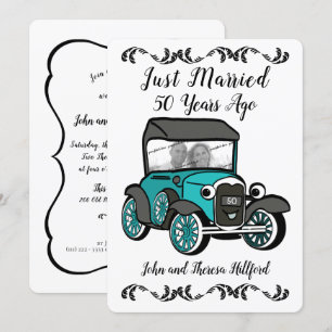 Invitation Voiture ancienne pour 50e anniversaire de mariage