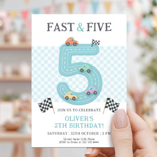 Invitation Voiture Anniversaire Pastel Fast Five